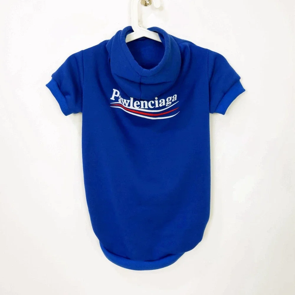 Pawlenciaga Small Dog Hoodie Pet Apparel In Blue
